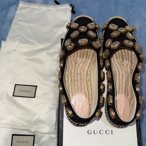 Gucci Black and Gold Espadrilles - Picture 4 of 7